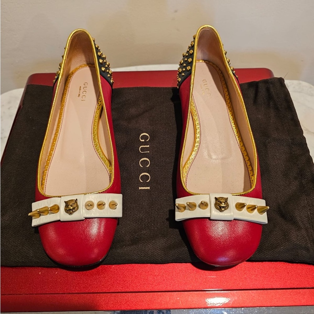 Gucci Lexi Studded Ballerina Flats